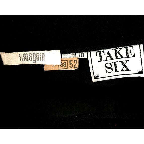 I. Magnin Vintage Take Six retro womens black wool skirt fring front skirt sz.10 - Picture 4 of 9